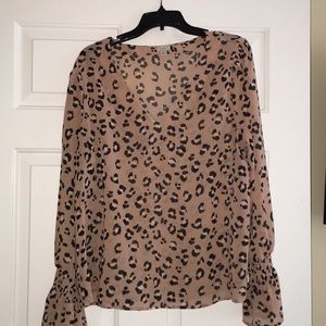 Ruffle bell sleeve blouse